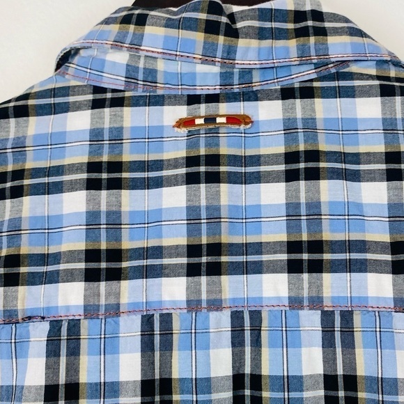 NAPAPIJRI Men’s Plaid Print Blue Black Button Down Shirt Small - Picture 12 of 16